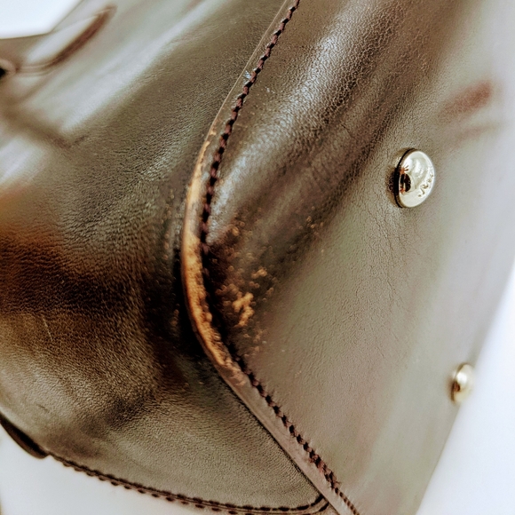 MONSAC ORIGINAL Brown Real Leather Satchel Shoulder Bag Purse, with dust bag. - Picture 12 of 15